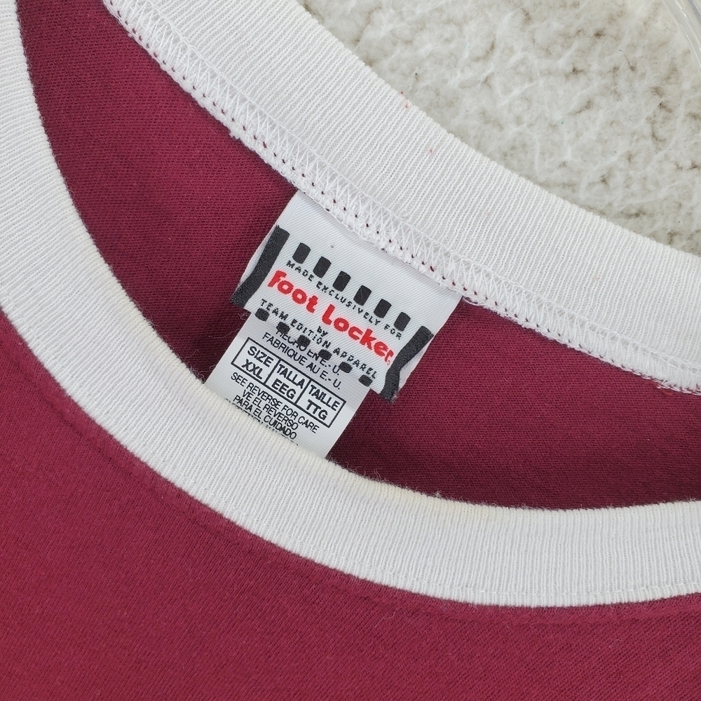 Vtg Foot Locker TX A&M Team Logo Baseball Jersey Fleece Shirt SS Men 2XL USA 90s - Picture 9 of 12